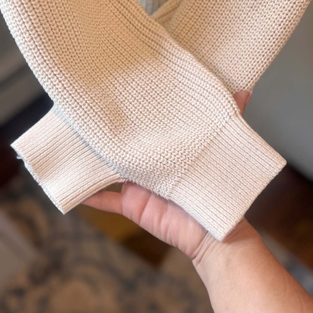 Brandy Melville Beige Brianna Turtleneck Sweater Cozy Shaker Stitch | One Size - Picture 6 of 7